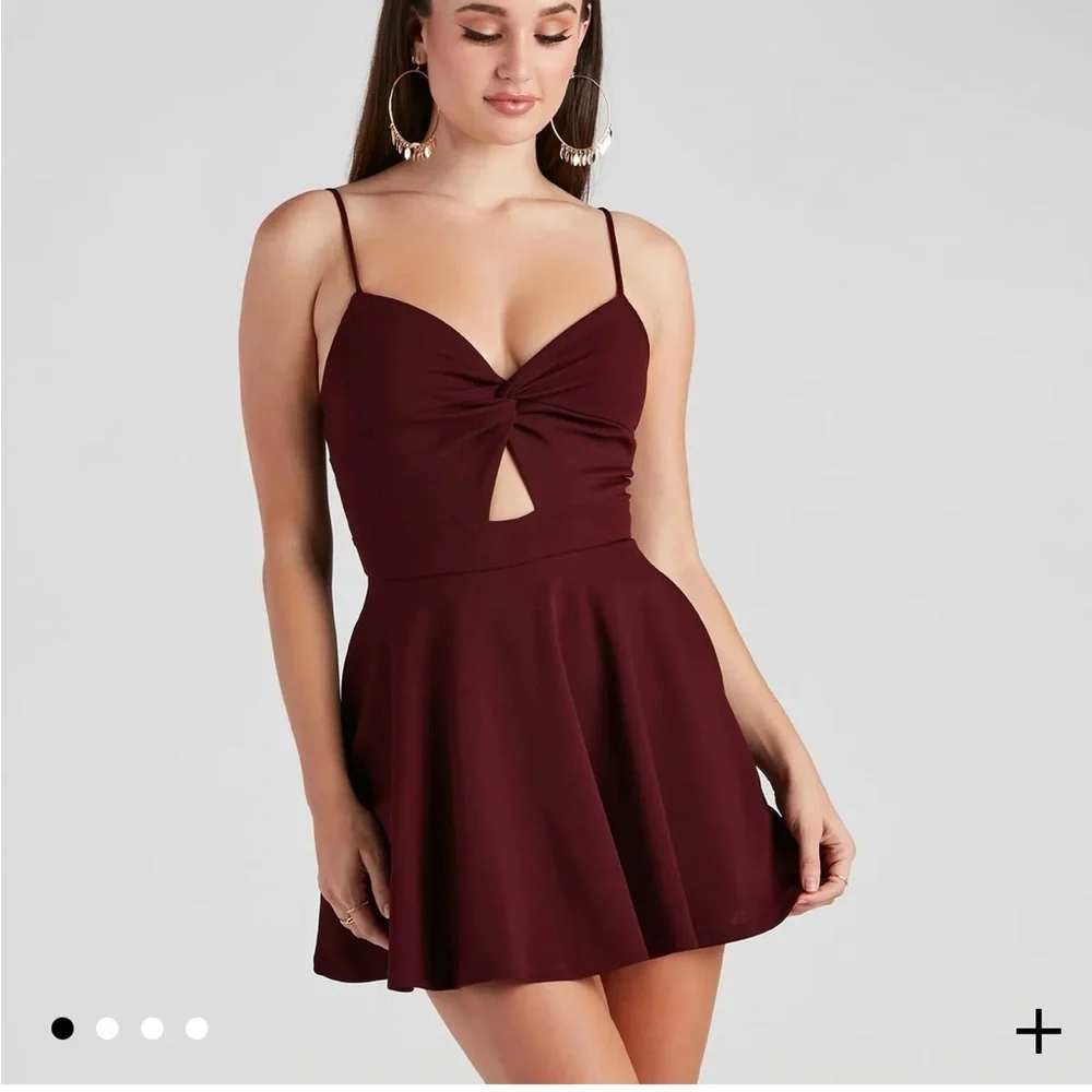 Windsor Black Trendy Twist-Front Skater Romper - Picture 1 of 6